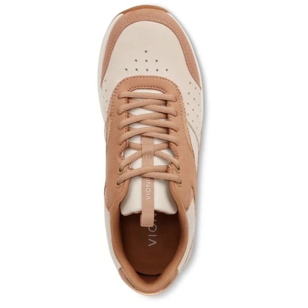 Vionic Sneaker Nova Womens 6.5 Macaroon‎ Brown Cream  Suede New